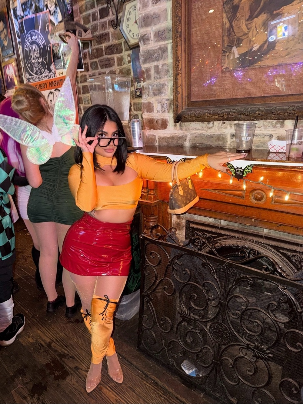 Velma costume. Includes top,skirt,stockings and glasses